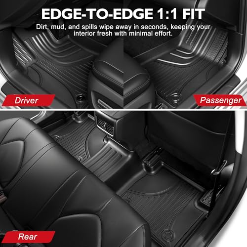 IKABEVEM Floor Mats Compatible with Toyota Camry 2018-2024 (Not Fit Hybrid or AWD Models) - IKABEVEM Custom Fit Floor Liners All Weather TPE Car Mats 1st & 2nd Row, Black - Image 3