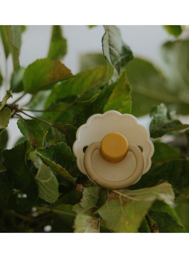 FRIGG Daisy Silicone Baby Pacifier 0-6M 2-Pack Chamomile/Honey Gold - Size 1 - Image 5