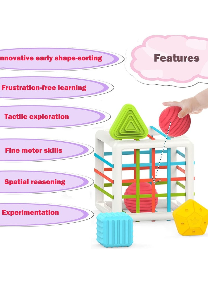 عام مونتيسوري شكل فرز مكعبات ل 1 سنة طفل الاطفال مولتيسنسوري شكل ألعاب الأطفال - Image 4