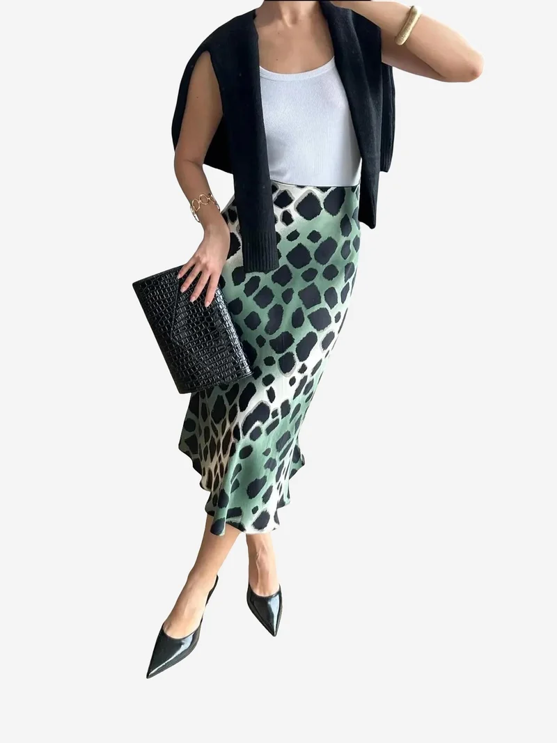 ميكسراي تنورة ميدي بطبعة جلد الفهد من ميكسراي