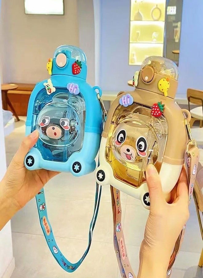 Neel Plastic Er Water Bottle For Kids School Hanging Bottle, Kids, With Straw Cute Birthday Gift 1Pcs Fancy Tumbler (Style 2500 Ml, Multicolour) - Image 1
