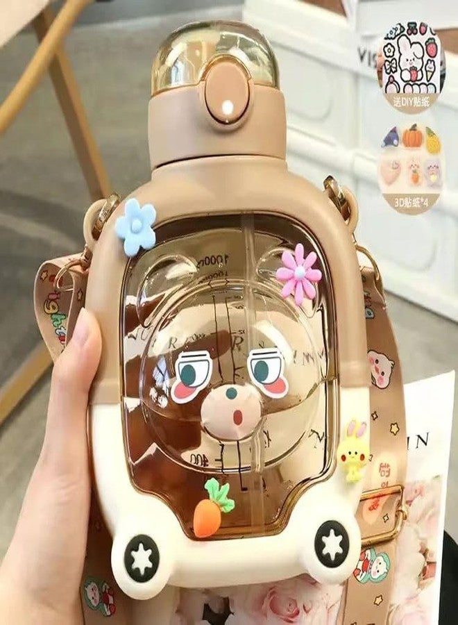 Neel Plastic Er Water Bottle For Kids School Hanging Bottle, Kids, With Straw Cute Birthday Gift 1Pcs Fancy Tumbler (Style 2500 Ml, Multicolour) - Image 3
