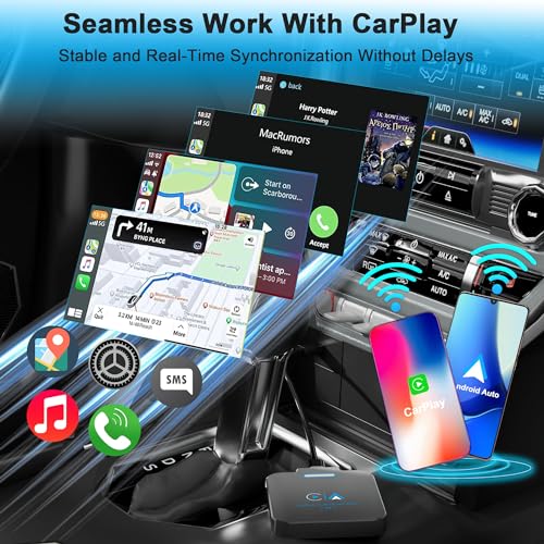 Closs Android Auto & CarPlay Wireless Adapter - 2 in 1 Wireless for iPhone & Android, Plug & Play for Factory Wired Cars - Supports iOS 10+ - Image 3