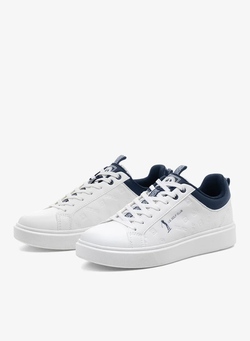 نادي غولف يو إس سنيكرز رجالي أبيض ونيلي | كاجوال | ستايل ريترو | إيطالي