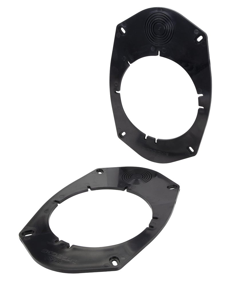 Scosche SA69 6X9" to 5.25”-6.5” Speaker Adapters Compatible with Select Import and Domestic Vehicles - 5 1/4" to 6 1/2" Adapter for Car Door Speakers - Sold in Pairs - See Guide in Image for Vehicles - Image 1