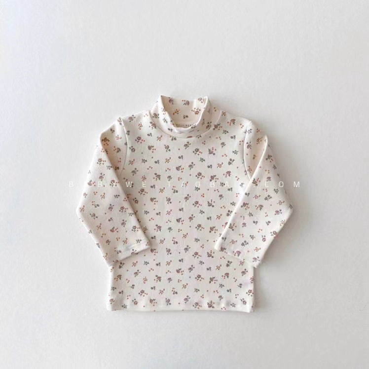 Loy Bear Korean Style Children's Wear Autumn New Arrival Baby's Half-High Collar Long-Sleeved T-Shirt Men's and Women's All-Match Soft Base Shirt - Image 4