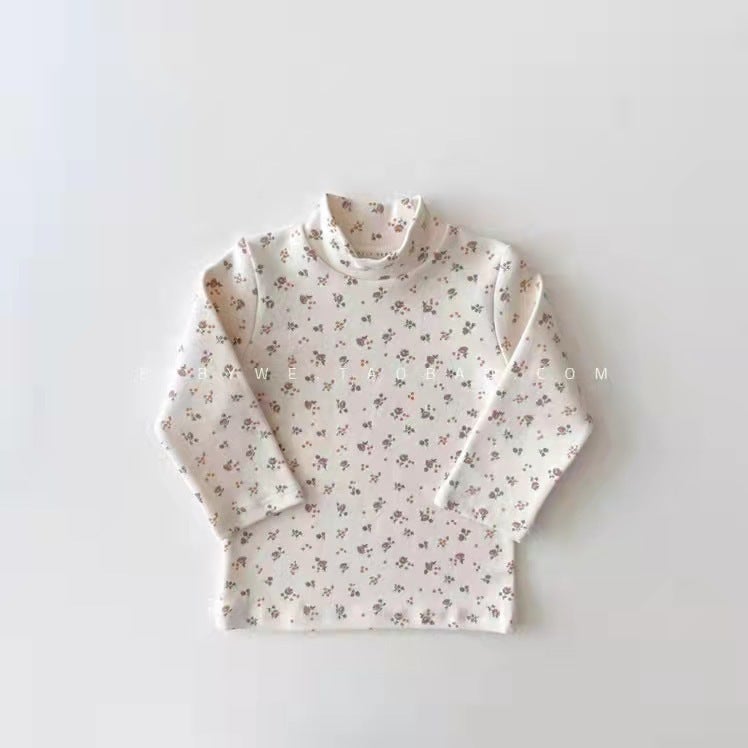 Loy Bear Korean Style Children's Wear Autumn New Arrival Baby's Half-High Collar Long-Sleeved T-Shirt Men's and Women's All-Match Soft Base Shirt - Image 1
