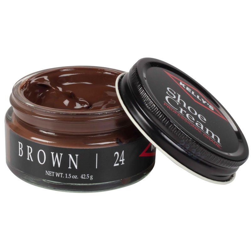 KELLYS Kelly's Brown Shoe Polish 1.5 oz - Professional Leather Shoe Cream - Image 1