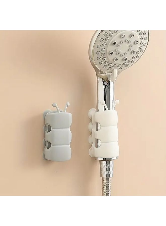 White Heavy Duty Shower Organizer Rack No Drill Installation With Grip Showerhead Base Bathroom Accessories For Small Space Living - Image 2