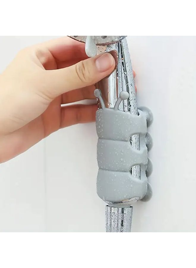 White Heavy Duty Shower Organizer Rack No Drill Installation With Grip Showerhead Base Bathroom Accessories For Small Space Living - Image 5
