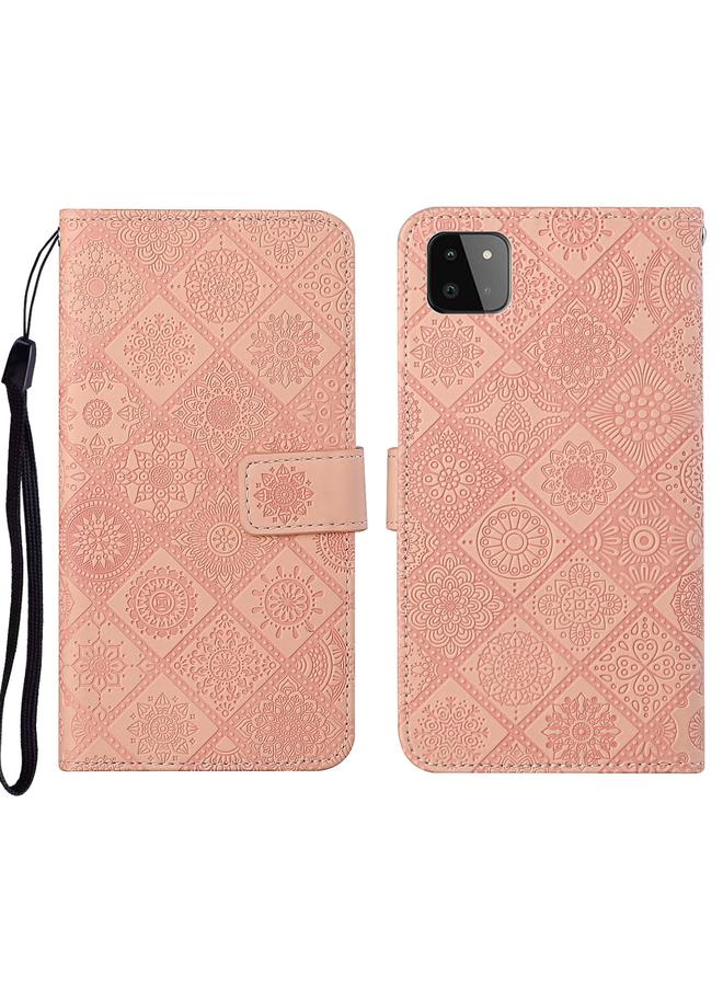 اس-توب جراب لهاتف Samsung Galaxy A22 5G، جراب هاتف جلدي منقوش بنمط عرقي - Image 1