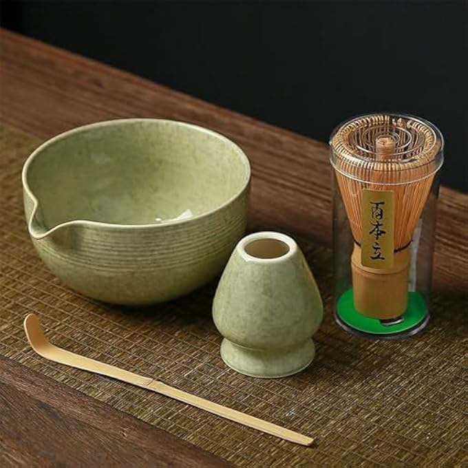 Unity Matcha Tea Set  Matcha Whisk And Bowl Matcha Scoop  Matcha Whisk Stand Chasen Holder  4Pc Perfect Matcha Kit For Matcha Tea CeremonyGreen - Image 4