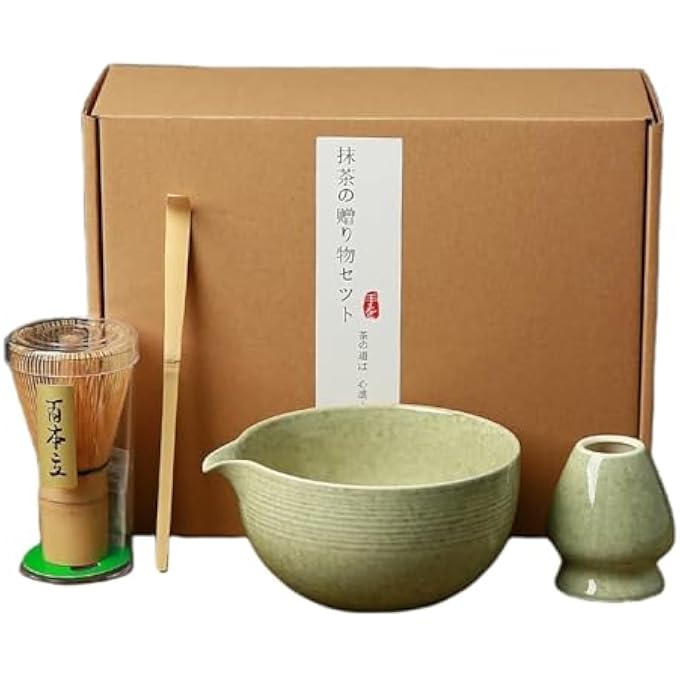 Unity Matcha Tea Set  Matcha Whisk And Bowl Matcha Scoop  Matcha Whisk Stand Chasen Holder  4Pc Perfect Matcha Kit For Matcha Tea CeremonyGreen - Image 2