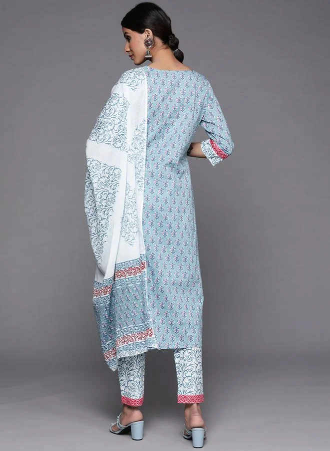 Libas Libas All-Over Print Kurta and Trouser with Dupatta Set