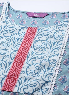Libas All-Over Print Kurta and Trouser with Dupatta Set by Styli  - Image 5