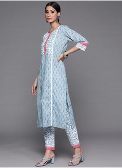 Libas All-Over Print Kurta and Trouser with Dupatta Set by Styli  - Image 3