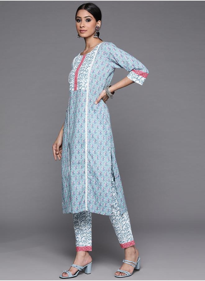Libas - All-Over Print Kurta and Trouser with Dupatta Set by Styli - Image 1