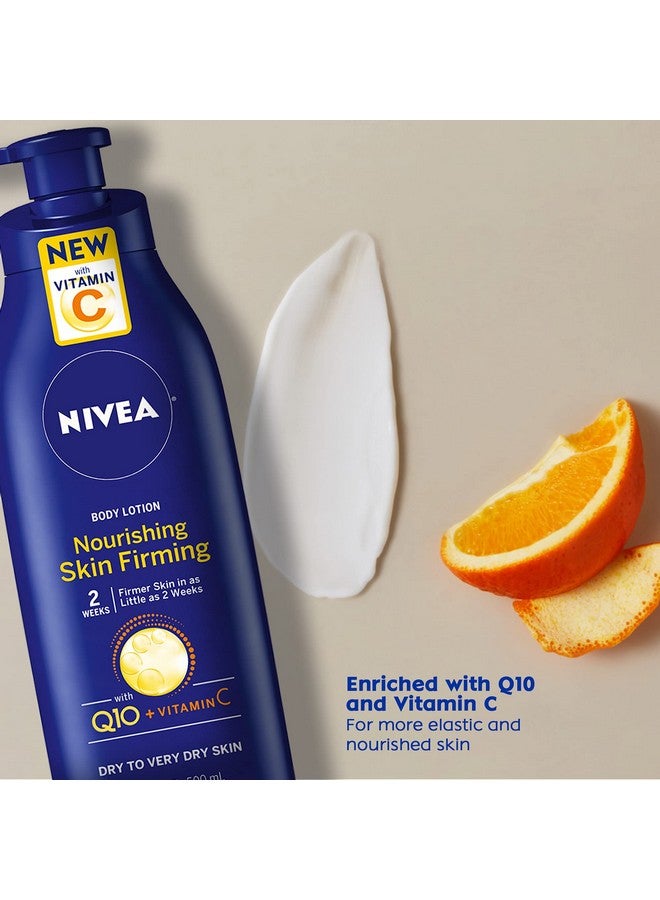 NIVEA Skin Firming Skin Care Set with Q10, Skin Firming Nourishing Hydration Body Lotion with Vitamin C, 16.9 Fl Oz Bottle + Skin Toning and Firming Body Gel Cream with L-Carnitine, 6.7 Oz Tube - Image 2