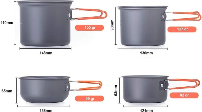 ناتشرهايك 4IN1 Ultralight Camping Cooking Set for 2-3 Persons