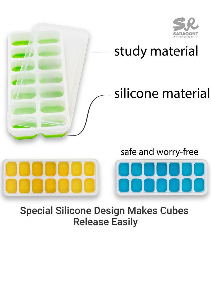 SARAOONT - 3 Piece Multi Grid Ice Cube Tray With Lid - Image 1