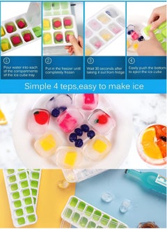 SARAOONT 3 Piece Multi Grid Ice Cube Tray With Lid  - Image 3