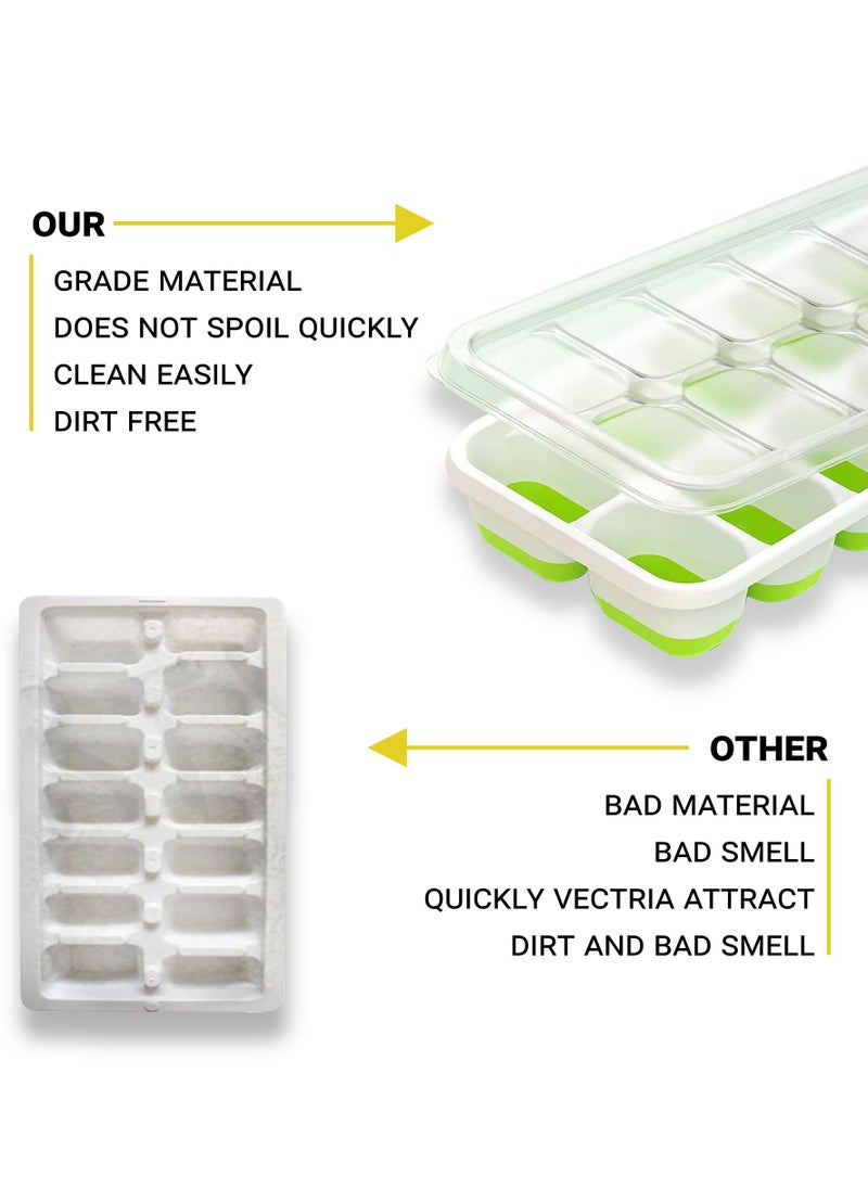 SARAOONT - 3 Piece Multi Grid Ice Cube Tray With Lid - Image 1