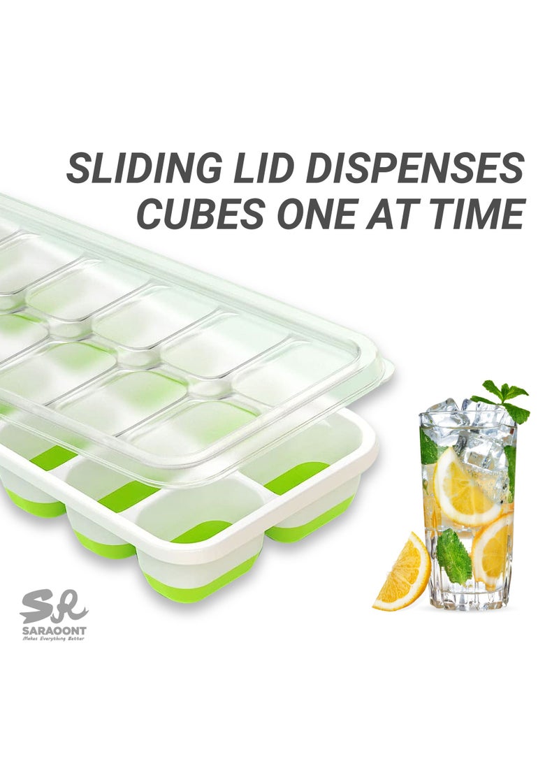 SARAOONT - 3 Piece Multi Grid Ice Cube Tray With Lid - Image 1