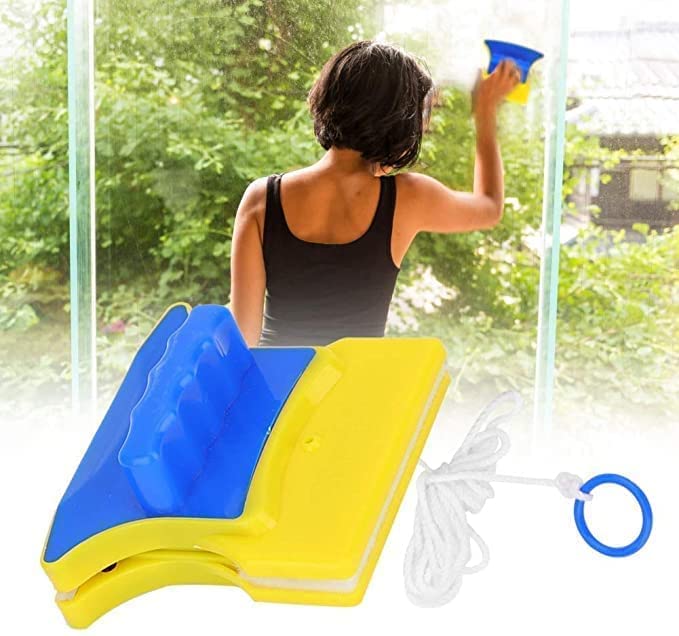 APURK Magnetic Window Cleaner DoubleSide Glazed Two Sided Glass Wiper Cleaning Cotton Squeegee WashingCleaning Equipment for Household use Pack of 1 - Image 2