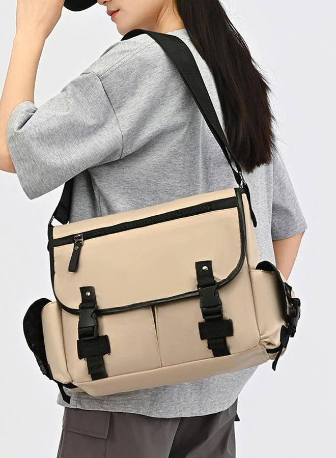 Take Two Khaki Plain Shoulder Bag