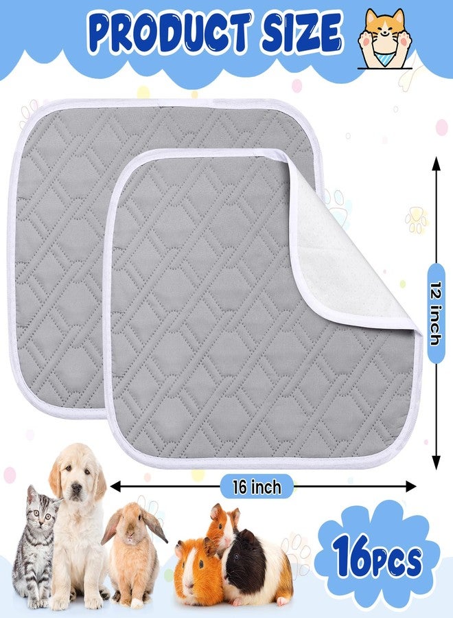 Locmeo 16 Pcs Guinea Pig Cage Liners Bulk 12 x 16 Inch Washable Guinea Pig Pee Pads Waterproof Reusable Anti Slip Rat Bedding Fast Absorbent Pee Pad for Small Animals Rabbit Hamster Rat - Image 2