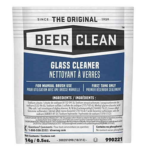 Diversey BEER CLEAN Diversey 990221 Glass Cleaner for Manual Brushing Portion Control Bar Glass Washing Powder Unscented Packet 05Ounce Pack of 100 - Image 3