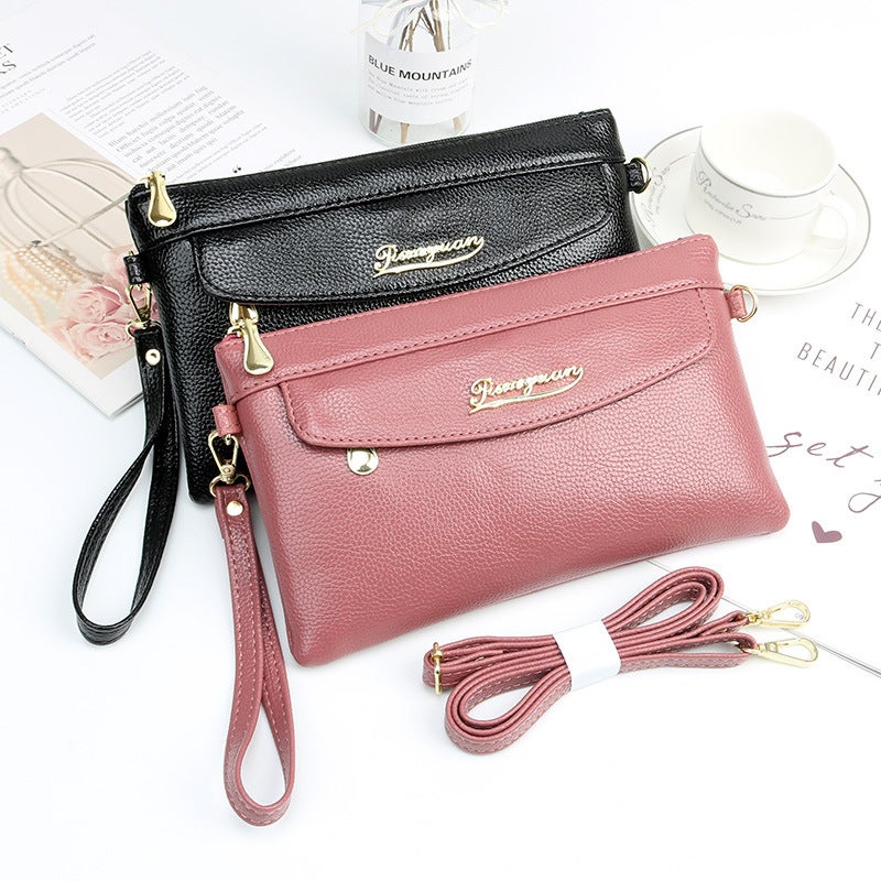 Multifunctional Solid Color PU Leather Wallet, RFID Blocking Design Portable Daily Storage Purse for Cards Cash Coin Business Use - Image 1