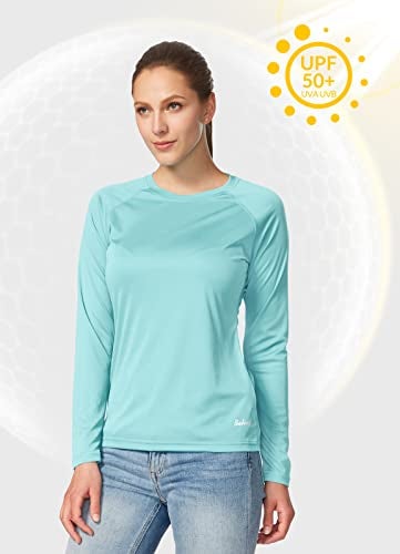 baleaf Women's Long Sleeve Shirts UPF 50+ Sun Protection SPF Quick Dry Lightweight T-Shirt Outdoor Hiking Runing Fishing Light Green Size M - Image 3