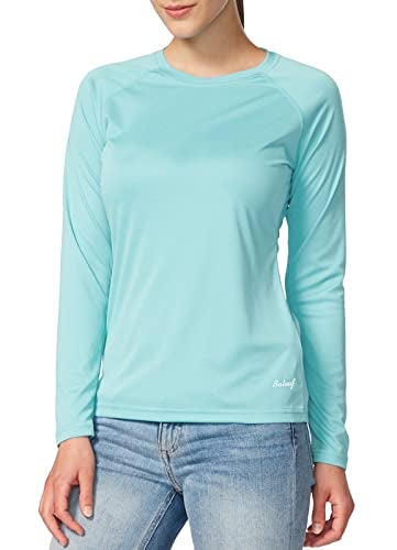 baleaf Women's Long Sleeve Shirts UPF 50+ Sun Protection SPF Quick Dry Lightweight T-Shirt Outdoor Hiking Runing Fishing Light Green Size M - Image 1