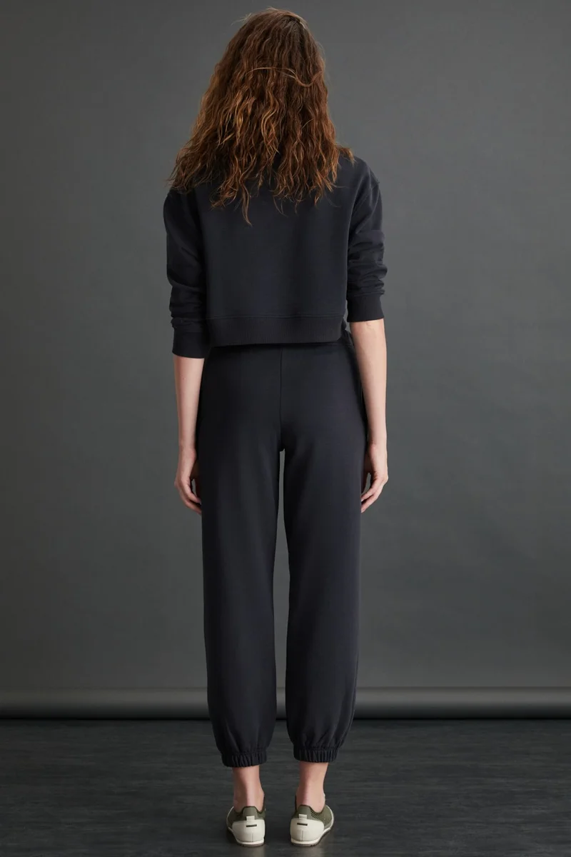 جريميلانج Grısell Women's 3 Thread Raised Organic Cotton Dark Anthracite Sweatpants