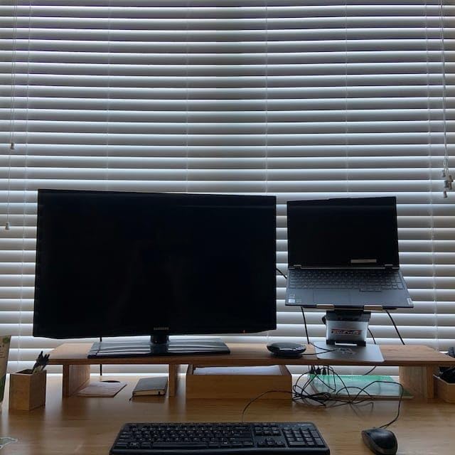 carpentray 100cm Long Wooden Computer Monitor Stand, Monitor Riser Desk Shelf Desktop Stand TV Laptop Riser (110cm Long) - Image 5