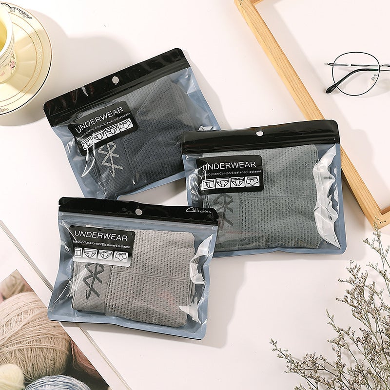 Independent packaging 5D Magic magnetic pants mens mid-waist underwear high elastic honeycomb underwear seamless breathable sweat-absorbing boxers Black - Image 4