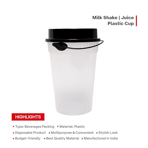 Amit Marketing Disposable Glasses with Leak-Proof Lids,Reusable Tumblers for Hot & Cold Beverages,Tea,Shakes,Mocktails |Spill-Proof for Parties,Home,Office & Events (Set of 25 Pcs,250 ml),Transparent - Image 3