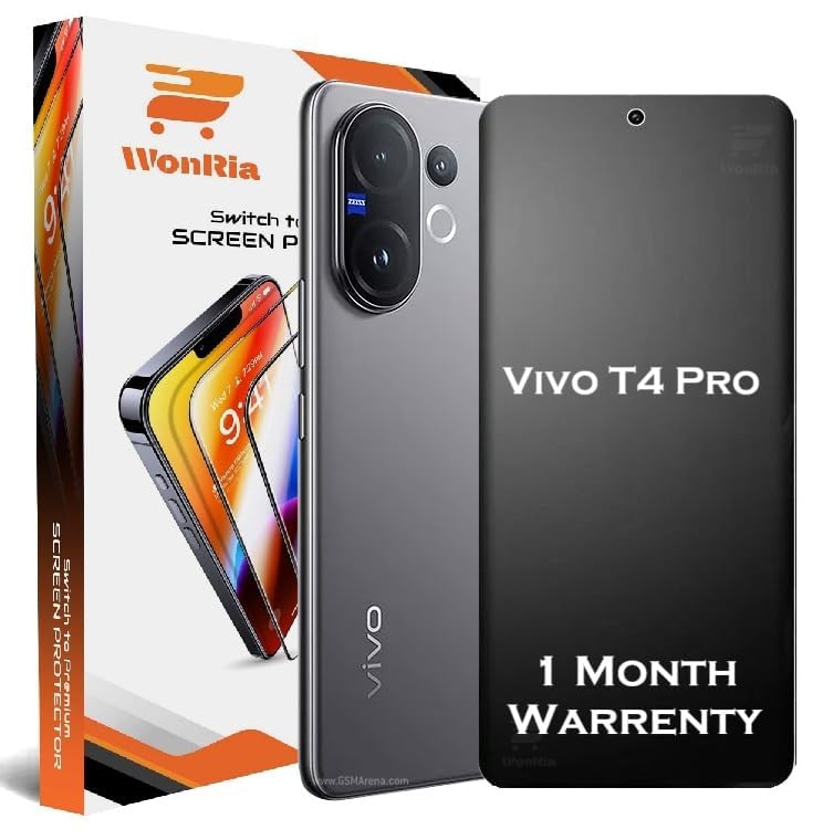 WonRia ® حزمة 1 - واقي شاشة غير لامع متوافق مع Vivo T4 Pro 5G غشاء غير قابل للكسر | فيلم TPU غير لامع مرن | مجموعة تركيب من الحافة إلى الحافة | شفاف - Image 1