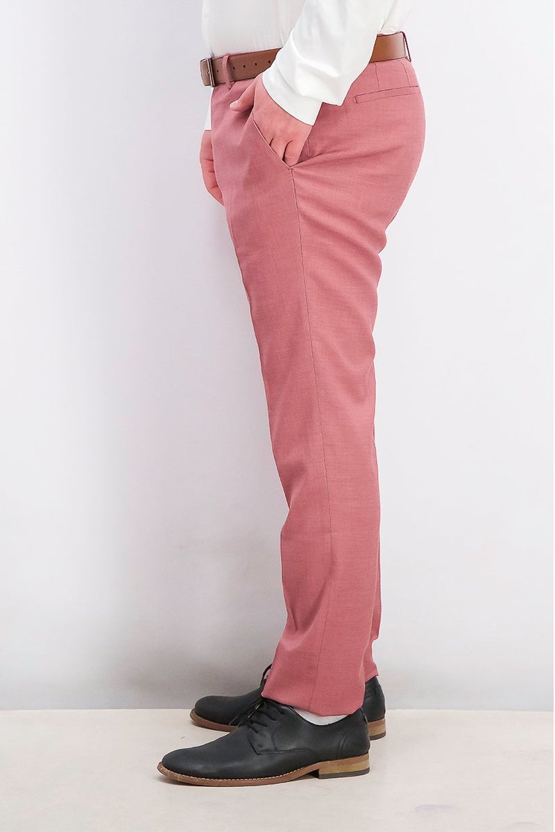 TOPMAN Men Skinny Plain Dress Pants, Mauve - Image 4