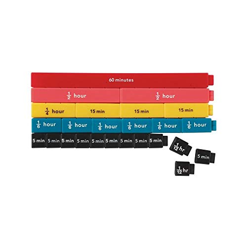 hand2mind Elapsed Time Rods Telling Time Math Manipulatives Clocks for Kids Learning to Tell Time Classroom Supplies for Teachers Elementary Analog Clock Learning Set of 74 - Image 5