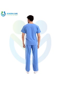 ACNORIA CARE Men's Medical Scrubs Consisting Of Two Pieces A Blouse And Pants, 35% Cotton 65% Polyester Blue Color - Size XL - From Acnoria Care  - Image 3
