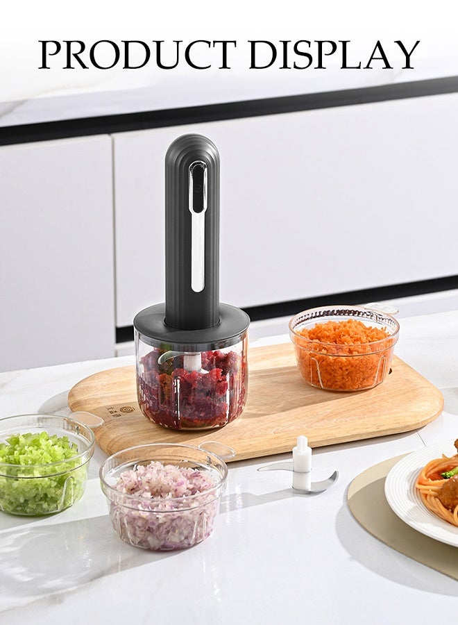 DUNISO Multifunctional Rechargeable Handheld Blender Powerful Electric Stick Meat Grinder with 4 Bowls Immersion Handheld Blender Portable Wireless Electric Food Processor for Meat, Baby Food and Smoothies - Image 2