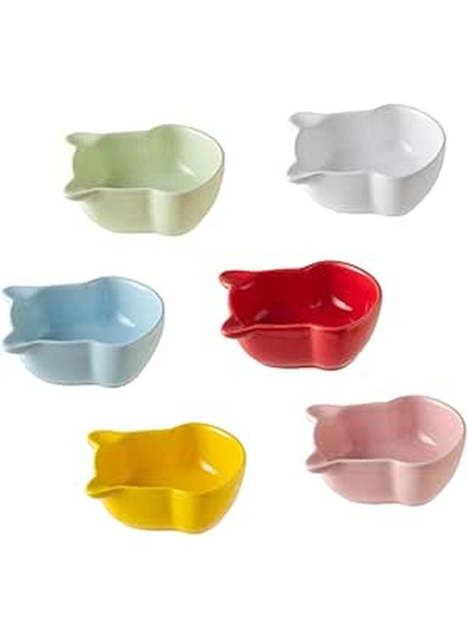 Bear Shaped Ceramic Sauce Plates 6pcs Mini Seasoning Dishes For Dipping Sauce - Image 1