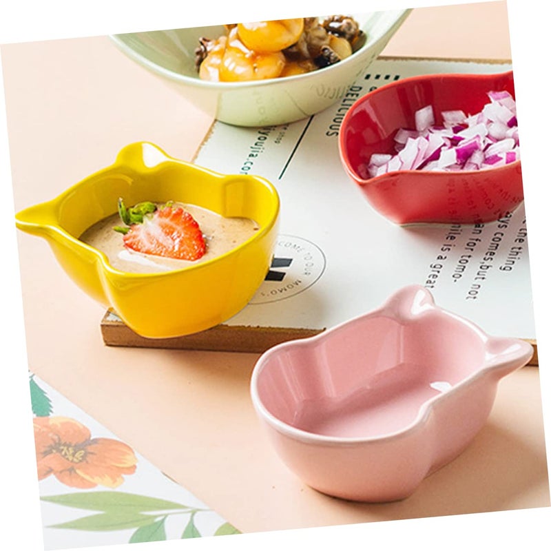 Bear Shaped Ceramic Sauce Plates 6pcs Mini Seasoning Dishes For Dipping Sauce - Image 5