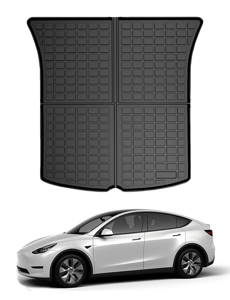 All Weather Rear Cargo Liners Trunk Tray Mats Protector Custom Compatible with 20202023 2024 2025 Model Y 5SeatsNot for Juniper3D Waterproof Durable Odorless Flexible Black TPO Accessories
