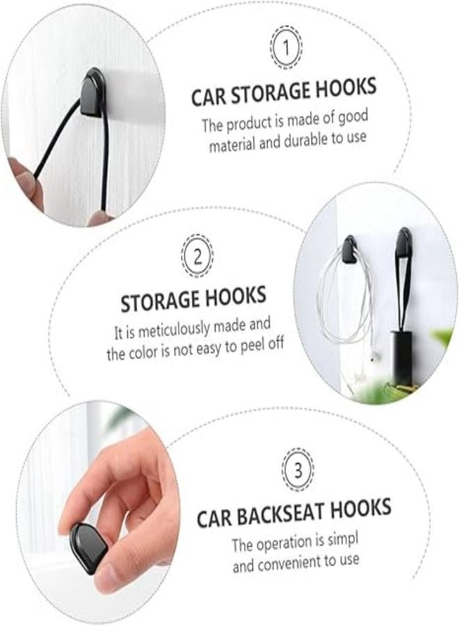 Mini Hitch Headrest Hook Vehicle Seatback Hook Auto Hook Hangers Storage Hangers Automotive Front Hook Car Hook Car Clothes Hanger Car Back Seat Hook SUV Plastic Abs Black - Image 5