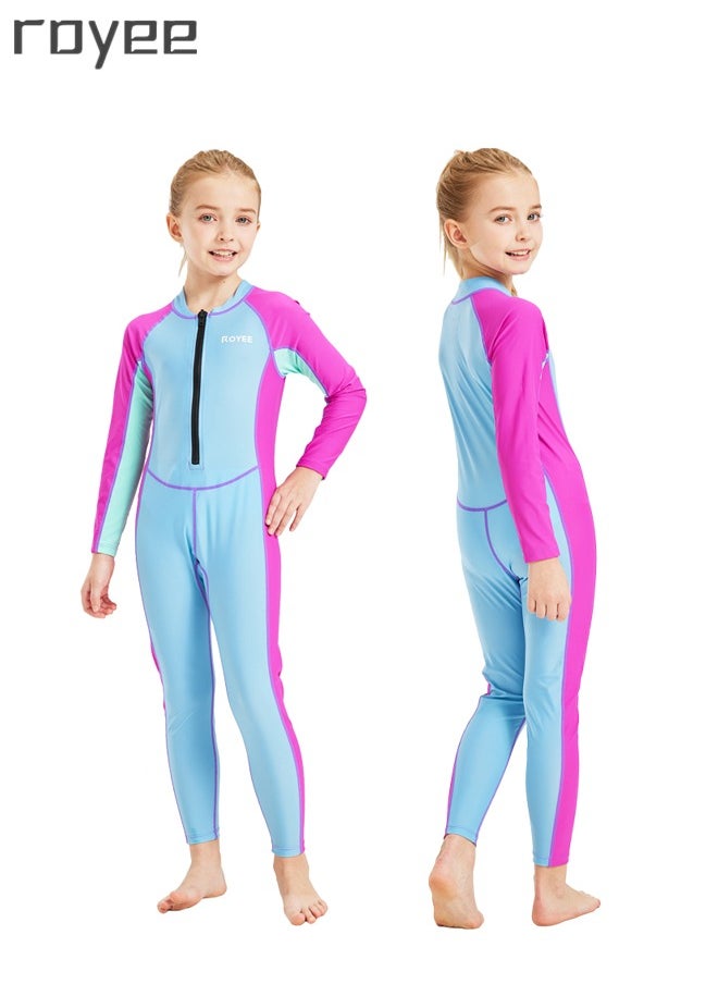Royee Summer New Children's long sleeved one-piece swimsuit, Outdoor Quick Drying Sun Protection Swimsuit, Small and Medium-sized Children's Jellyfish Suit, Suitable for Boys and Girls Aged 3-12  - Image 1