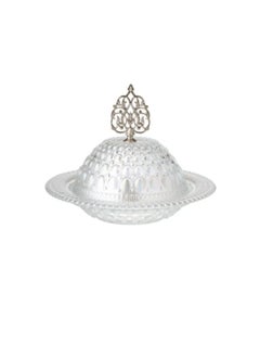 Hic Dates Plate glass silver with glass cover modern design diameter 17.5 cm  - Image 1
