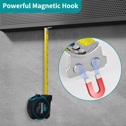 Takamine Tape Measure Professional 26 Feet, 1/8 Fraction Easy Read Retractable Measuring Tape, with Magnetic Hook, Manual Lock, Rubber casing, Suitable for Engineers/Surveyors/Carpenters/Construction - Image 4